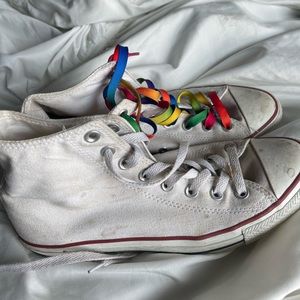 Classic white high top converse